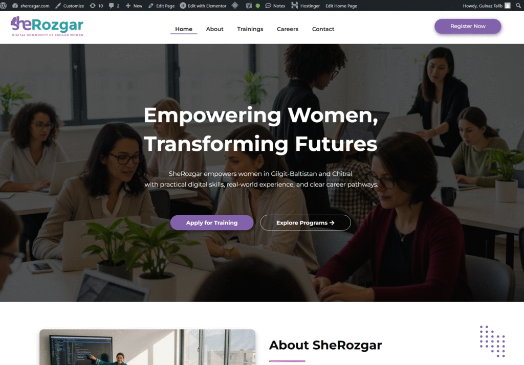 Sherozgar Training Website